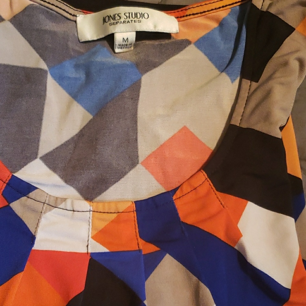 Colorful patterned Jones Studio shell - Picture 4 of 4